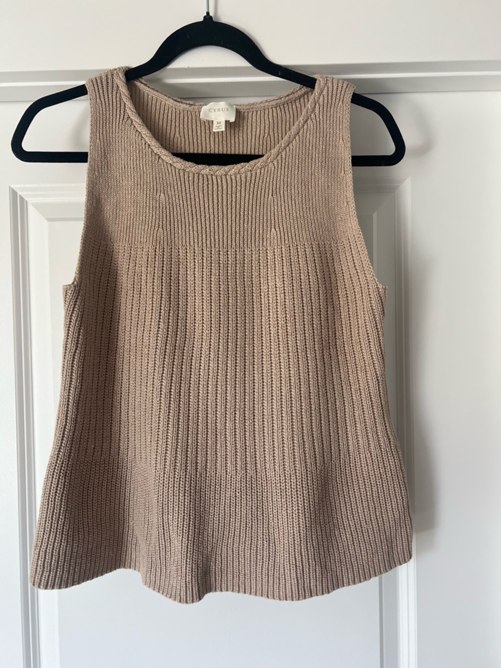 Cyrus Sleeveless Knit Tank - Taupe size M